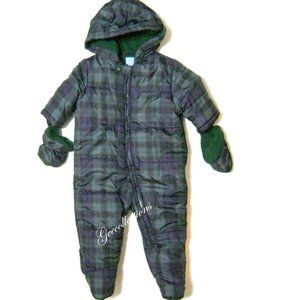 The Children's Place Baby Boys Bear Snowsuit Plaid Fleece lined Mittens …